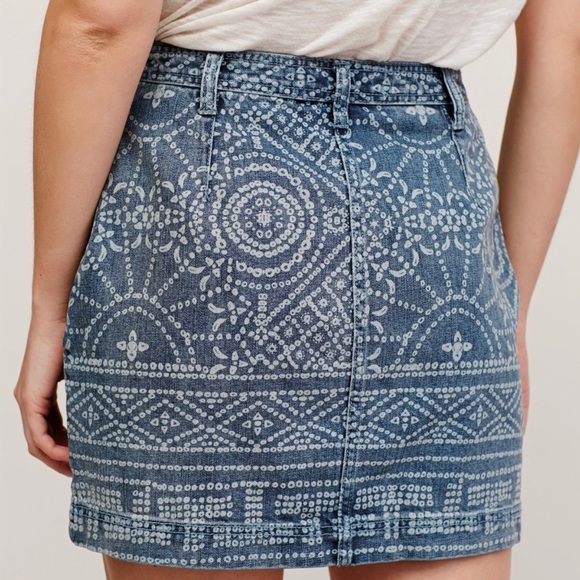 Free People Batik Print Denim Skirt - Picture 3 of 6